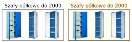 szafy warsztatowe z półkami do wysokości 2000 mm