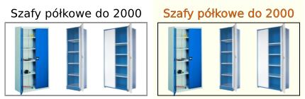 szafy warsztatowe z półkami do wysokości 2000 mm